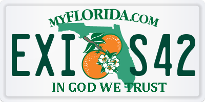 FL license plate EXIS42