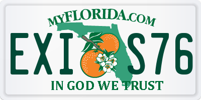 FL license plate EXIS76