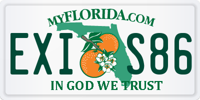 FL license plate EXIS86