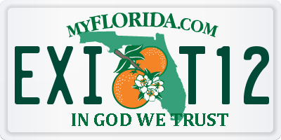 FL license plate EXIT12