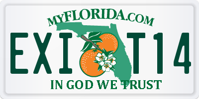 FL license plate EXIT14