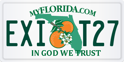 FL license plate EXIT27