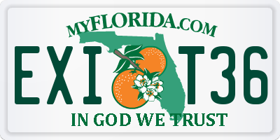 FL license plate EXIT36