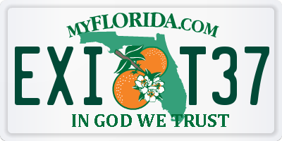 FL license plate EXIT37