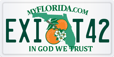 FL license plate EXIT42