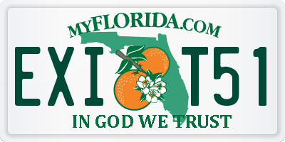 FL license plate EXIT51