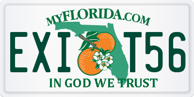 FL license plate EXIT56