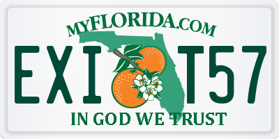 FL license plate EXIT57