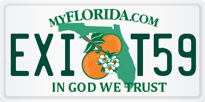 FL license plate EXIT59