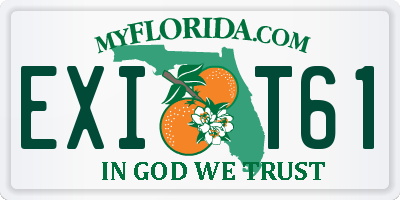 FL license plate EXIT61