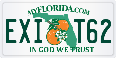 FL license plate EXIT62