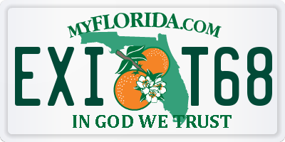 FL license plate EXIT68