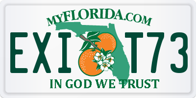 FL license plate EXIT73