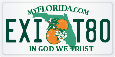 FL license plate EXIT80