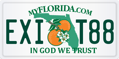 FL license plate EXIT88