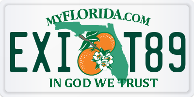 FL license plate EXIT89