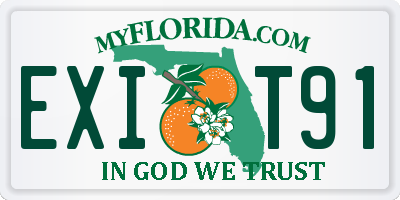 FL license plate EXIT91