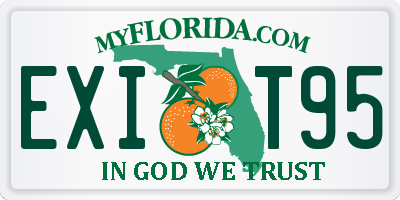 FL license plate EXIT95