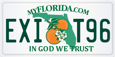FL license plate EXIT96
