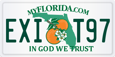 FL license plate EXIT97