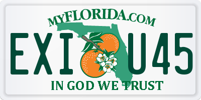FL license plate EXIU45