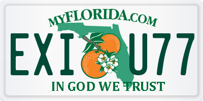 FL license plate EXIU77