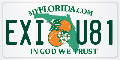 FL license plate EXIU81