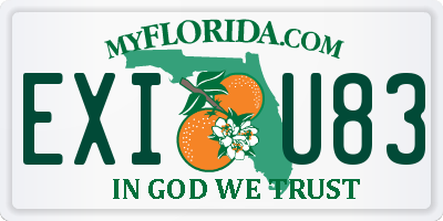 FL license plate EXIU83