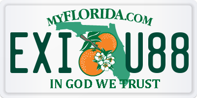 FL license plate EXIU88