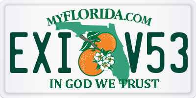 FL license plate EXIV53