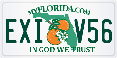 FL license plate EXIV56