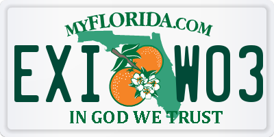 FL license plate EXIW03