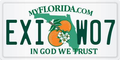FL license plate EXIW07