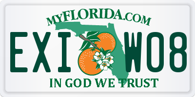 FL license plate EXIW08