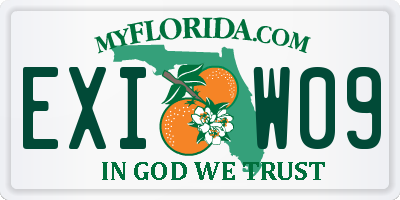 FL license plate EXIW09