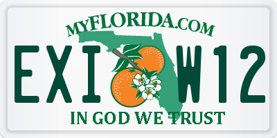FL license plate EXIW12