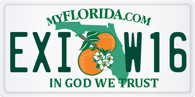 FL license plate EXIW16