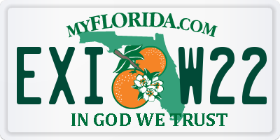 FL license plate EXIW22