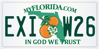 FL license plate EXIW26