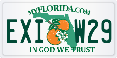 FL license plate EXIW29