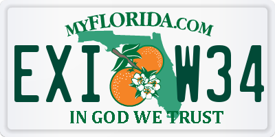 FL license plate EXIW34