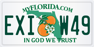 FL license plate EXIW49