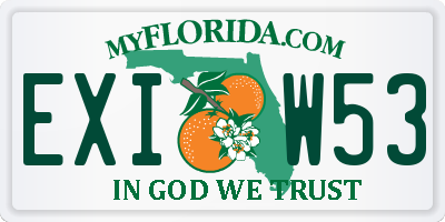 FL license plate EXIW53
