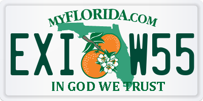 FL license plate EXIW55