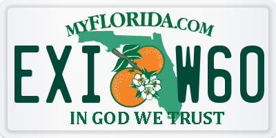 FL license plate EXIW60
