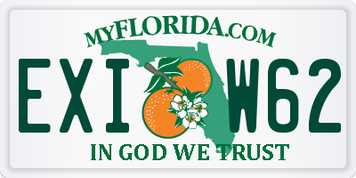 FL license plate EXIW62