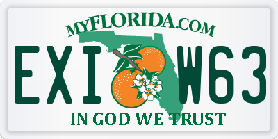 FL license plate EXIW63