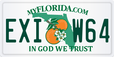 FL license plate EXIW64