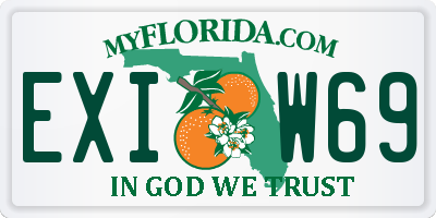 FL license plate EXIW69