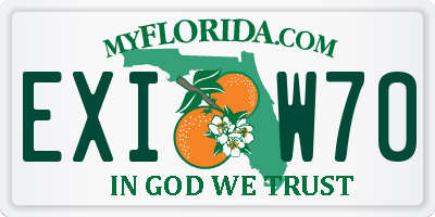 FL license plate EXIW70